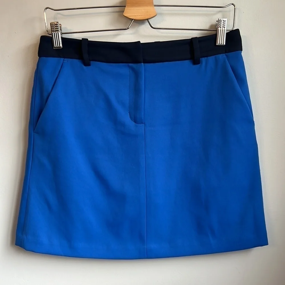 Tory Burch Two-Tone Tech Twill Golf Skirt SZ S